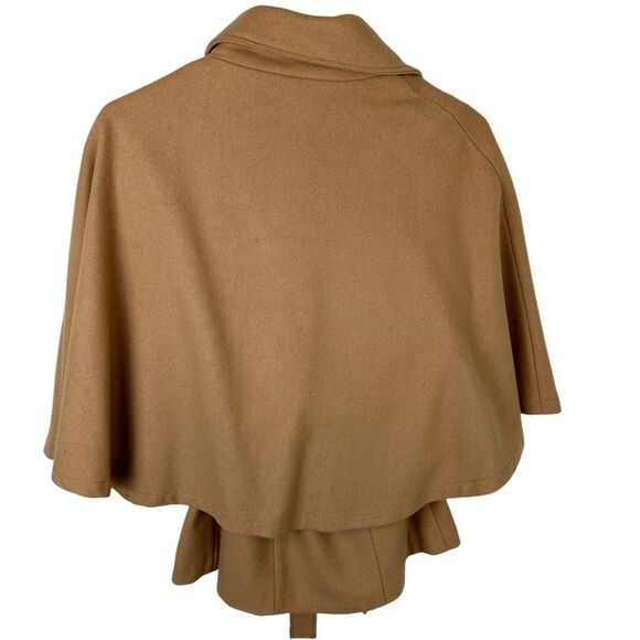 Steve Madden pea coat cape brown camel womens size large quiet luxury short - Picture 2 of 11